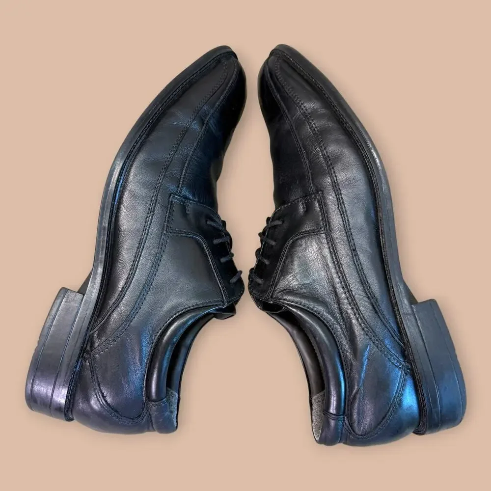 Dockers Black Leather Mens Size 12M Oxford Casual Dress Shoes Classic Laced Up